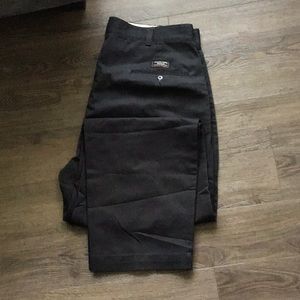 Black Cotton Pants - Straight Leg